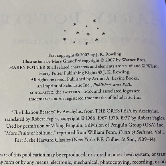 Harry Potter And the Deathly Hallows thick Hardback Book 1st Edition 2007 - Picture 6 of 6